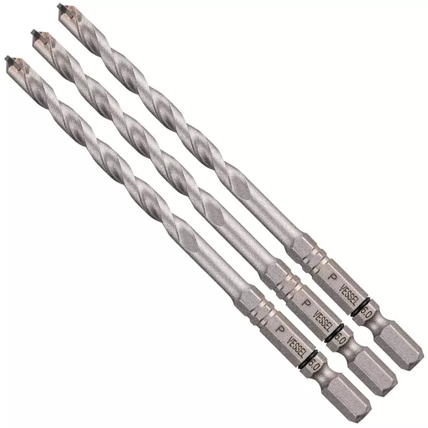 Vessel Cushion Drill Bit 122 mm Overall Length for Porcelain Tiles, APD3S-6.0 (Set of 3 Pcs)