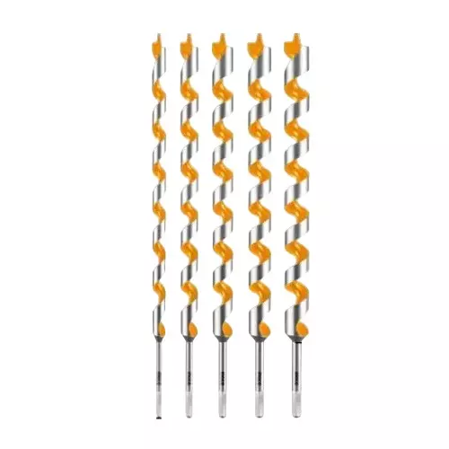 Ingco 5 Pcs Auger Drill Bits Set 460 mm Total Length 370 mm Working Length, DBW0501