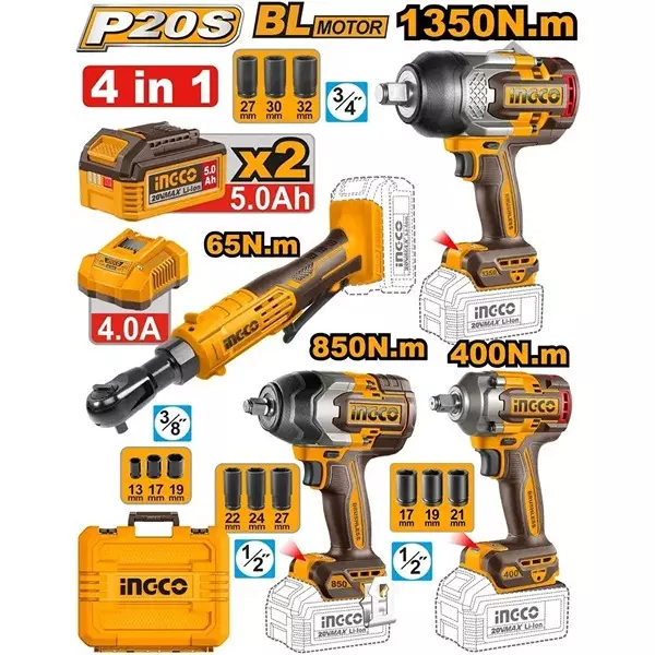 ingco-3-pcs-impact-wrench-1-pc-drive-ratchet-combo-kit-20-v-battery-voltage-and-brushless-motor-cosli250783-with-battery-and-charger