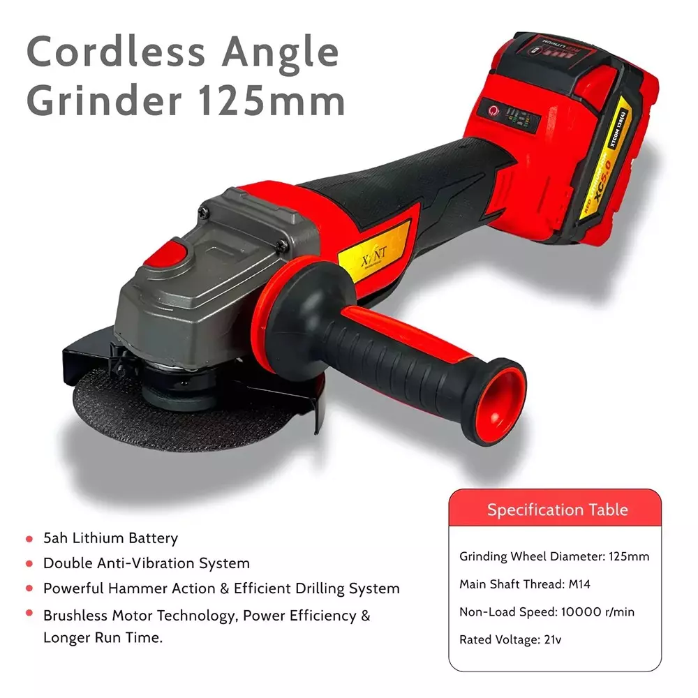 xlnt-5-ah-cordless-impact-wrench-drill-angle-grinder-rotary-hammer-combo-kit-for-diy-home-professional-use-xtcom-1384-with-battery-charger