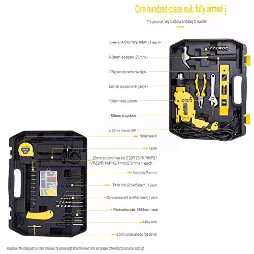 Malfah Enterprises Impact Drill Set  13 mm (0.51 inch) Chuck Size 550 W Power 220 V, DL6011