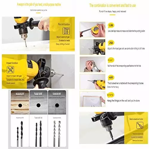 Malfah Enterprises Impact Drill Set  13 mm (0.51 inch) Chuck Size 550 W Power 220 V, DL6011