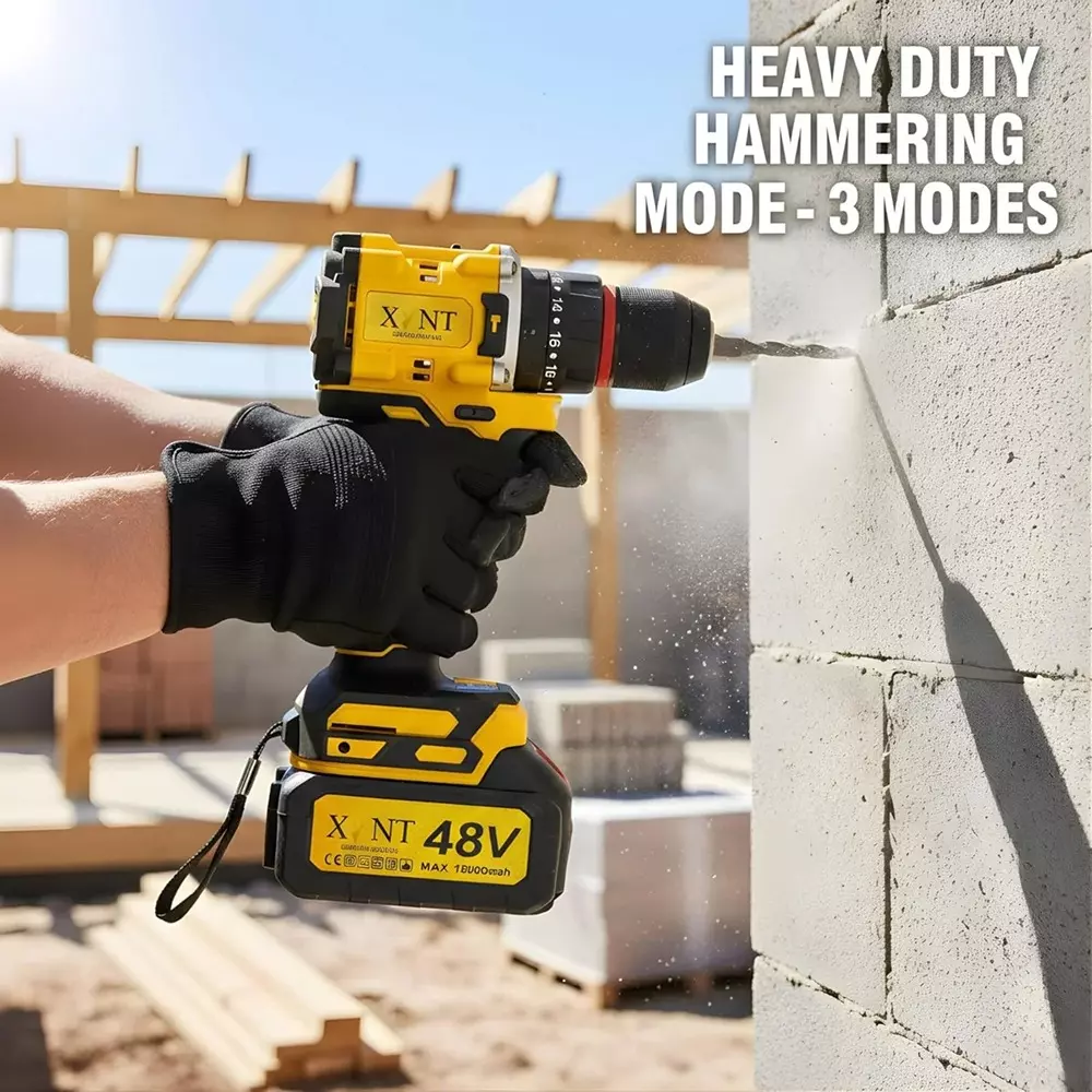 xlnt-48-v-cordless-angle-grinder-drill-kit-10000-rpm-no-load-speed-and-10-mm-chuck-size-xtcom1372-with-battery-charger