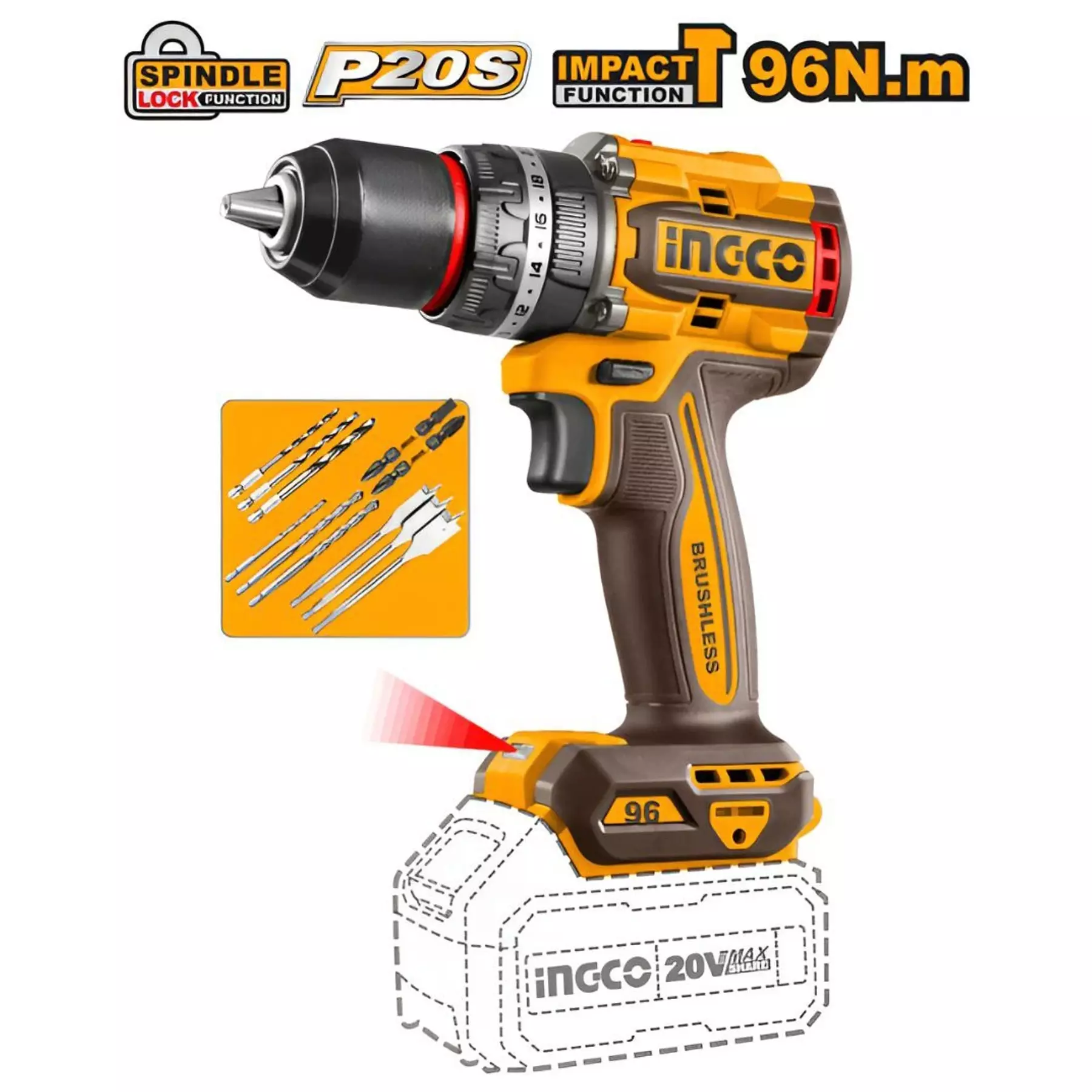 ingco-cordless-combo-kit-3-pcs-brushless-motor-20-v-battery-voltage-with-spindle-lock-function-cosli250281