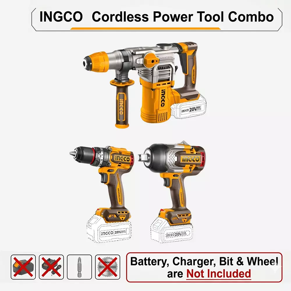 ingco-cordless-power-tools-combo-kit-includes-cordless-rotary-hammer-cordless-impact-wrench-brushless-cordless-impact-drill-with-spindle-lock-function-cosli250281