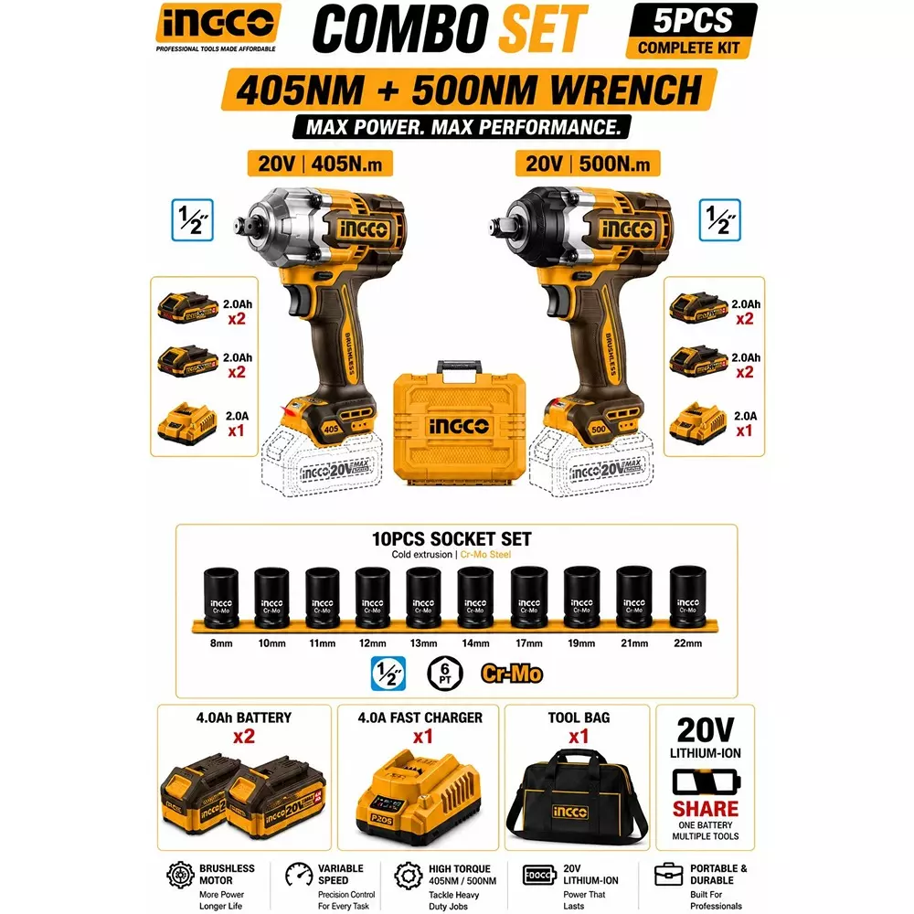 ingco-2-pcs-cordless-wrench-combo-kit-405-nm-and-500-nm-torque-12-inch-127-mm-drive-size-and-variable-speed-with-battery-charger
