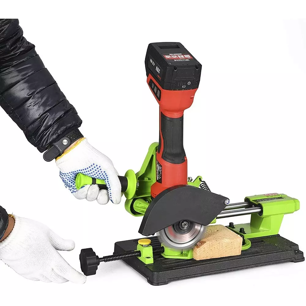FLAMINGO ENTERPRISE Angle Grinder Sliding Compound Saw Stand 125 mm Wheel Diameter Green & Black, FM-22