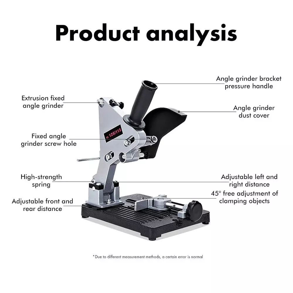 Jawsons Angle Grinder Stand Heavy Duty Cast Iron Base & Adjustable Cutting Holder with 45° Angle Adjustment & Safety Guard