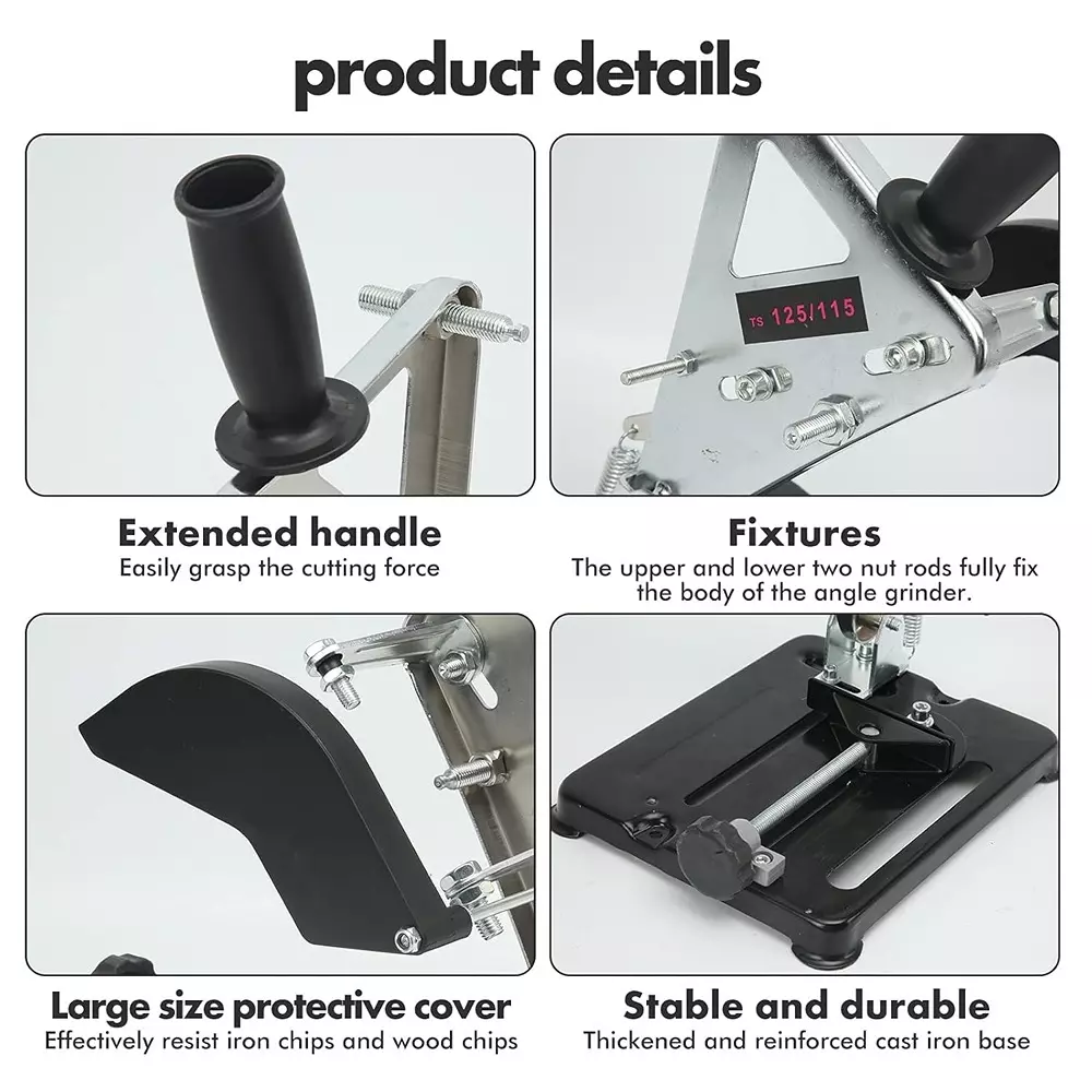 Jawsons Angle Grinder Stand Heavy Duty Cast Iron Base & Adjustable Cutting Holder with 45° Angle Adjustment & Safety Guard