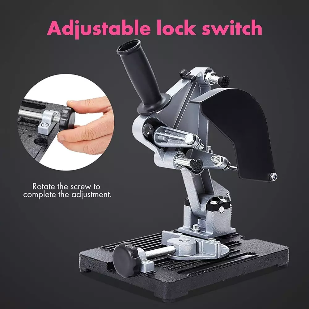 Jawsons Angle Grinder Stand Heavy Duty Cast Iron Base & Adjustable Cutting Holder with 45° Angle Adjustment & Safety Guard