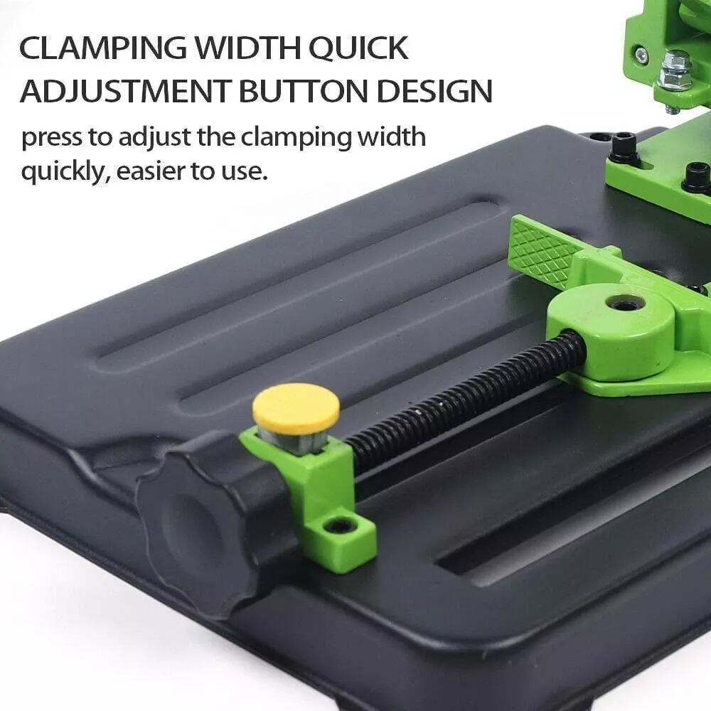 Jawsons Angle Grinder Holder cum Heavy Duty Cutting Stand with Adjustable Clamp, Spring Action & Extended Handle, Green & Black