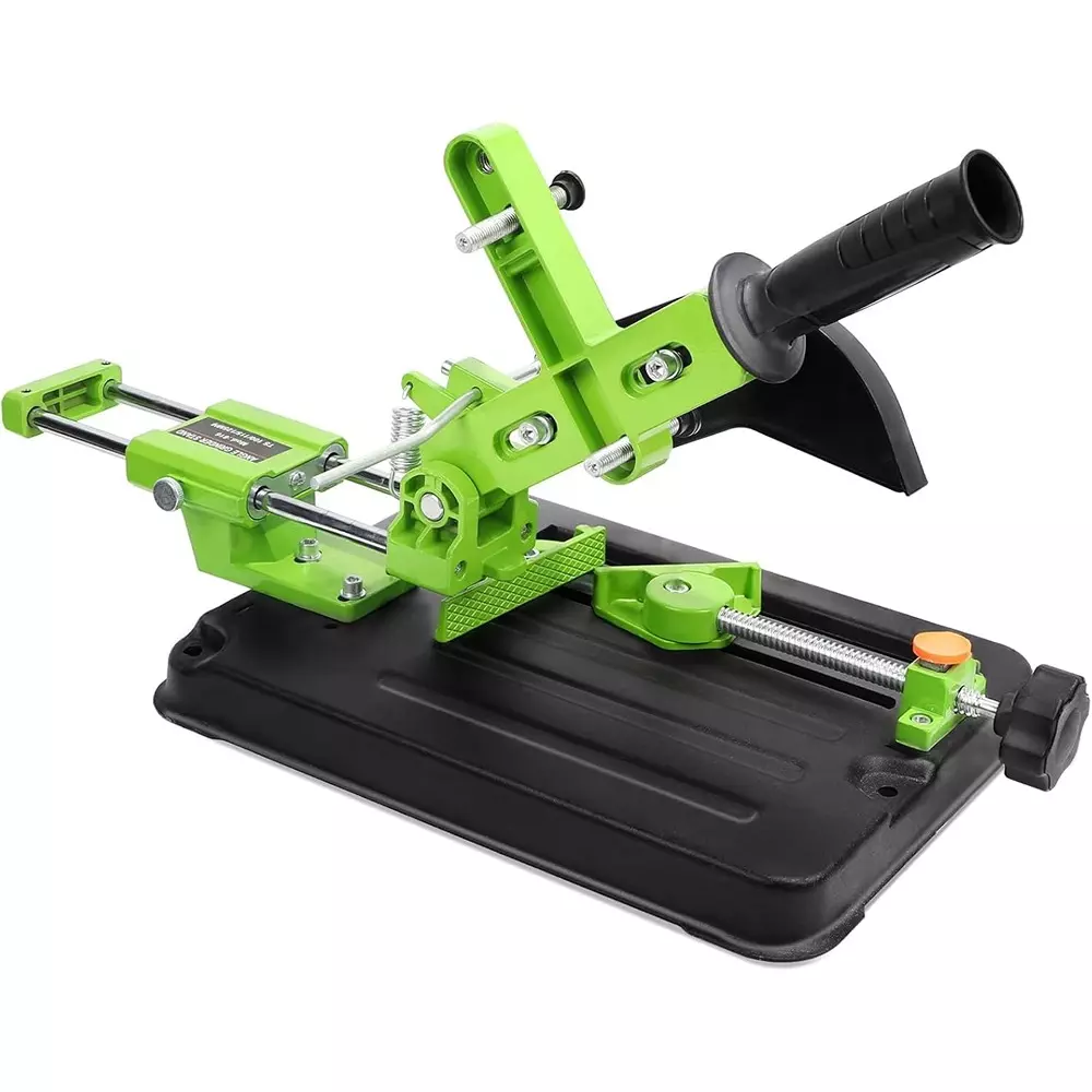 Jawsons Pull Up Bar Angle Grinder Holder cum Heavy Duty Cutting Stand with Adjustable Clamp Base & 45° Cutting Angle, Green & Black