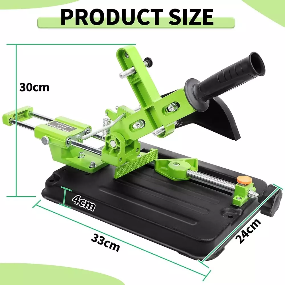 Jawsons Pull Up Bar Angle Grinder Holder cum Heavy Duty Cutting Stand with Adjustable Clamp Base & 45° Cutting Angle, Green & Black
