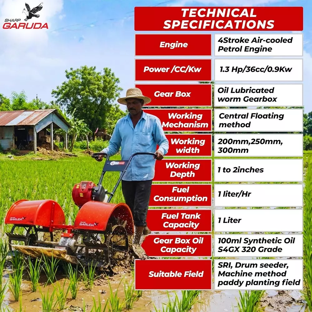sharp-garuda-rice-paddy-weeder-36cc-4-stroke-petrol-engine-two-row-weeding-machine
