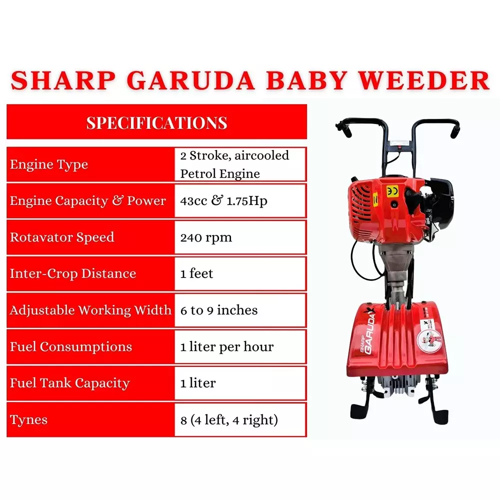 sharp-garuda-baby-weeder-2-stroke-43-cc-175-hp-petrol-engine-garden-agricultural-multi-crop-power-tiller