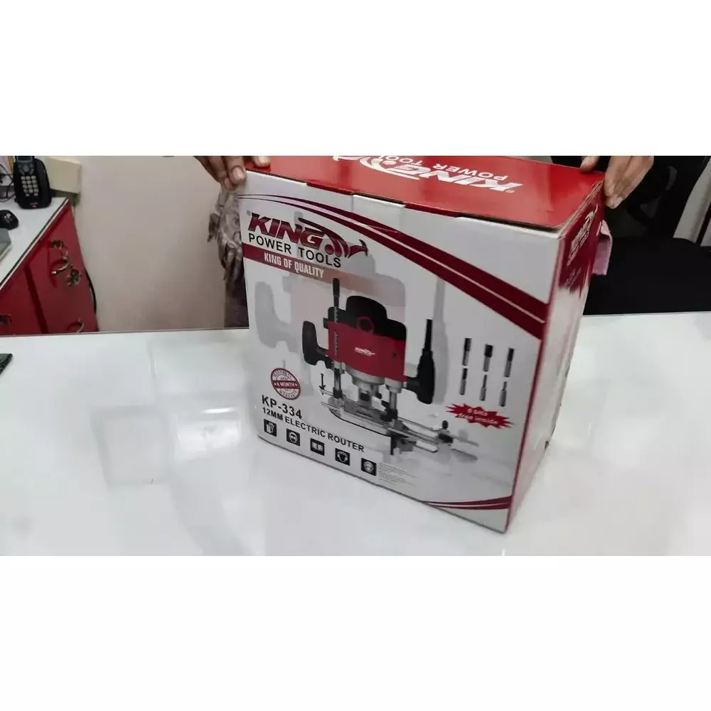 king-2100-w-electric-router-6000-23000-rpm-no-load-speed-and-12-mm-rebating-depth-kp-334n-with-accessories
