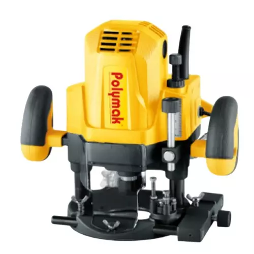 Polymak 1500 W Electric Router with 23000 RPM No Load Speed and 8 mm/12 mm Collet Capacity, PM12ER