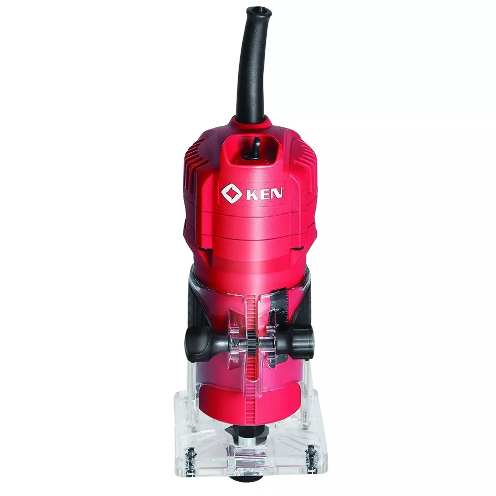 Ken Electric Trimmer 550 W Power 6 mm Collet Capacity 31000 rpm Speed for Industrial Use, 3806