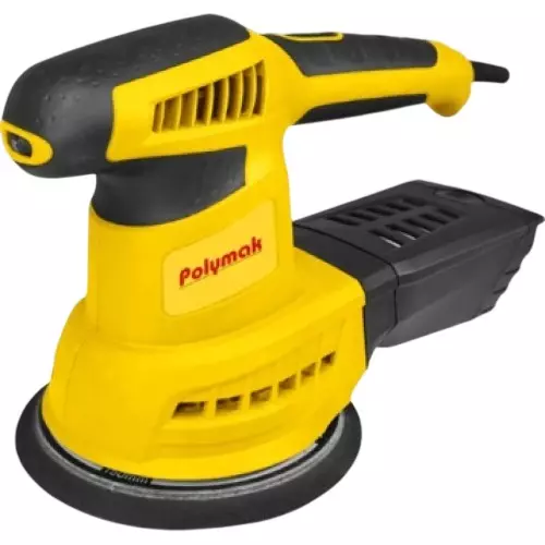 Polymak 450 W Random Orbital Sander with 6000-13000 RPM No Load Speed and 150 mm Disc Size, PM150ROS (Without Sanding Discs)
