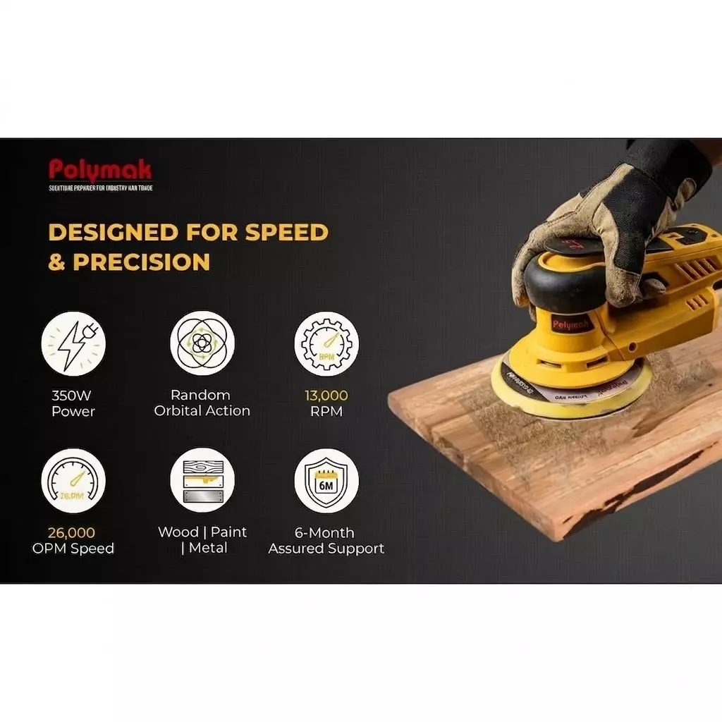 polymak-450-w-random-orbital-sander-with-6000-13000-rpm-no-load-speed-and-150-mm-disc-size-pm150ros-without-sanding-discs