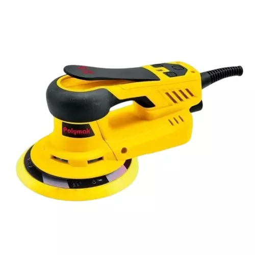 Polymak 350 W Orbital Sander with 4000-10000 RPM No Load Speed and 150 mm Disc Size, PM150ROSBL (With Sanding Paper)