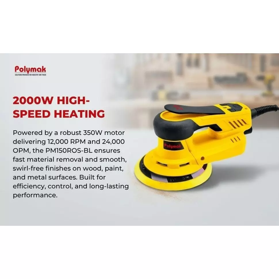 polymak-350-w-orbital-sander-with-4000-10000-rpm-no-load-speed-and-150-mm-disc-size-pm150rosbl-with-sanding-paper