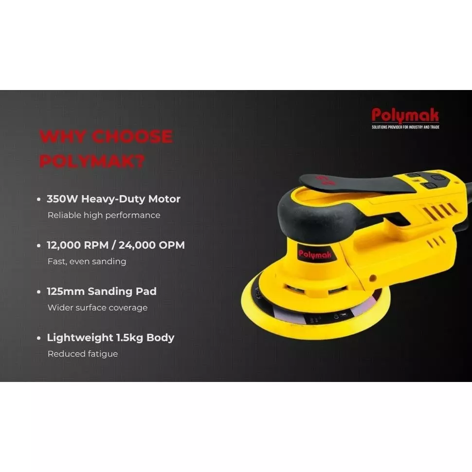 polymak-350-w-orbital-sander-with-4000-10000-rpm-no-load-speed-and-150-mm-disc-size-pm150rosbl-with-sanding-paper