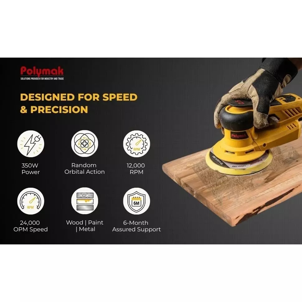 polymak-350-w-orbital-sander-with-4000-10000-rpm-no-load-speed-and-150-mm-disc-size-pm150rosbl-with-sanding-paper