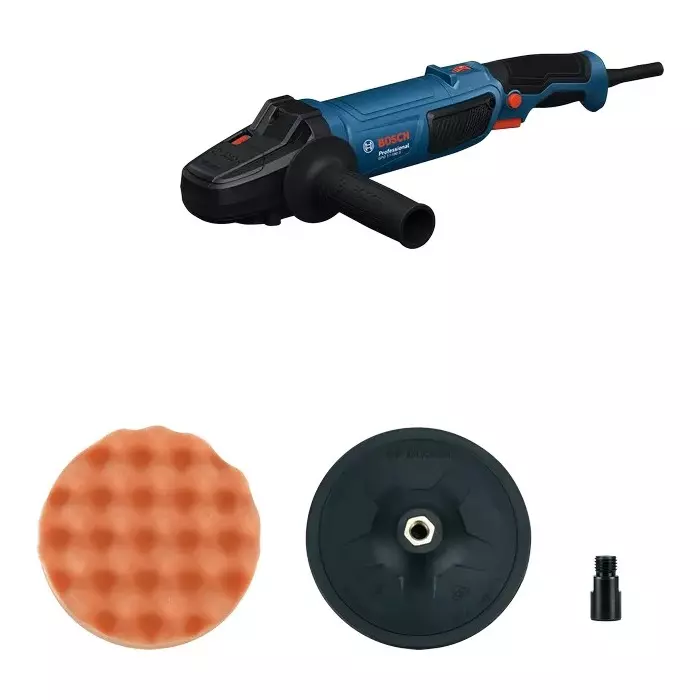 Bosch 1100 W Polisher 3800 RPM No Load Speed and 180 mm Polishing Sponge Diameter, 06013A23F0 (With Polishing Pad)