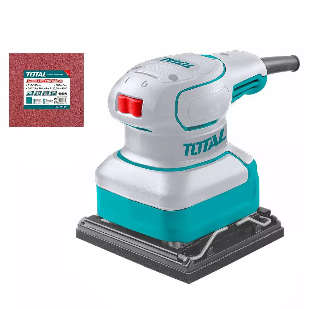 Total Palm Sander with 5 Sheet 240 W 100x100 mm Bottom Size 14000 rpm, TF2241108