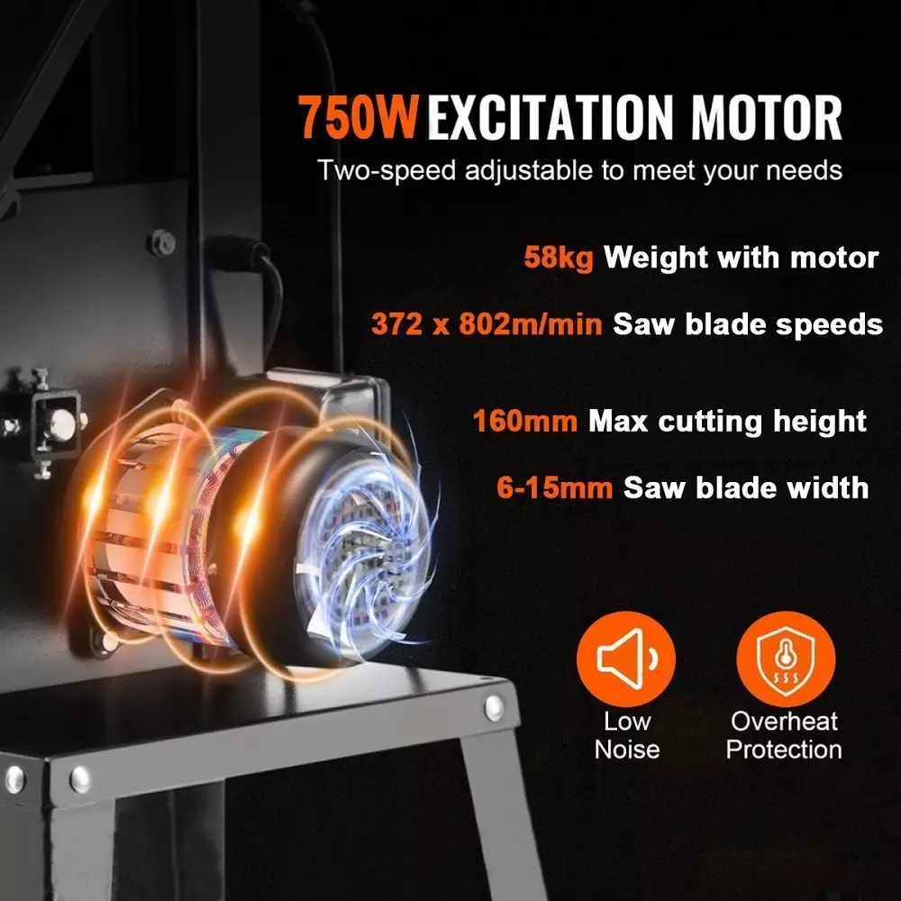 VOLTZ Benchtop Band Saw Black 750 W  12 inch (304.8 mm) Blade Length for Woodworking Machine (BS-12) Bandsaw, VZ-BS-315