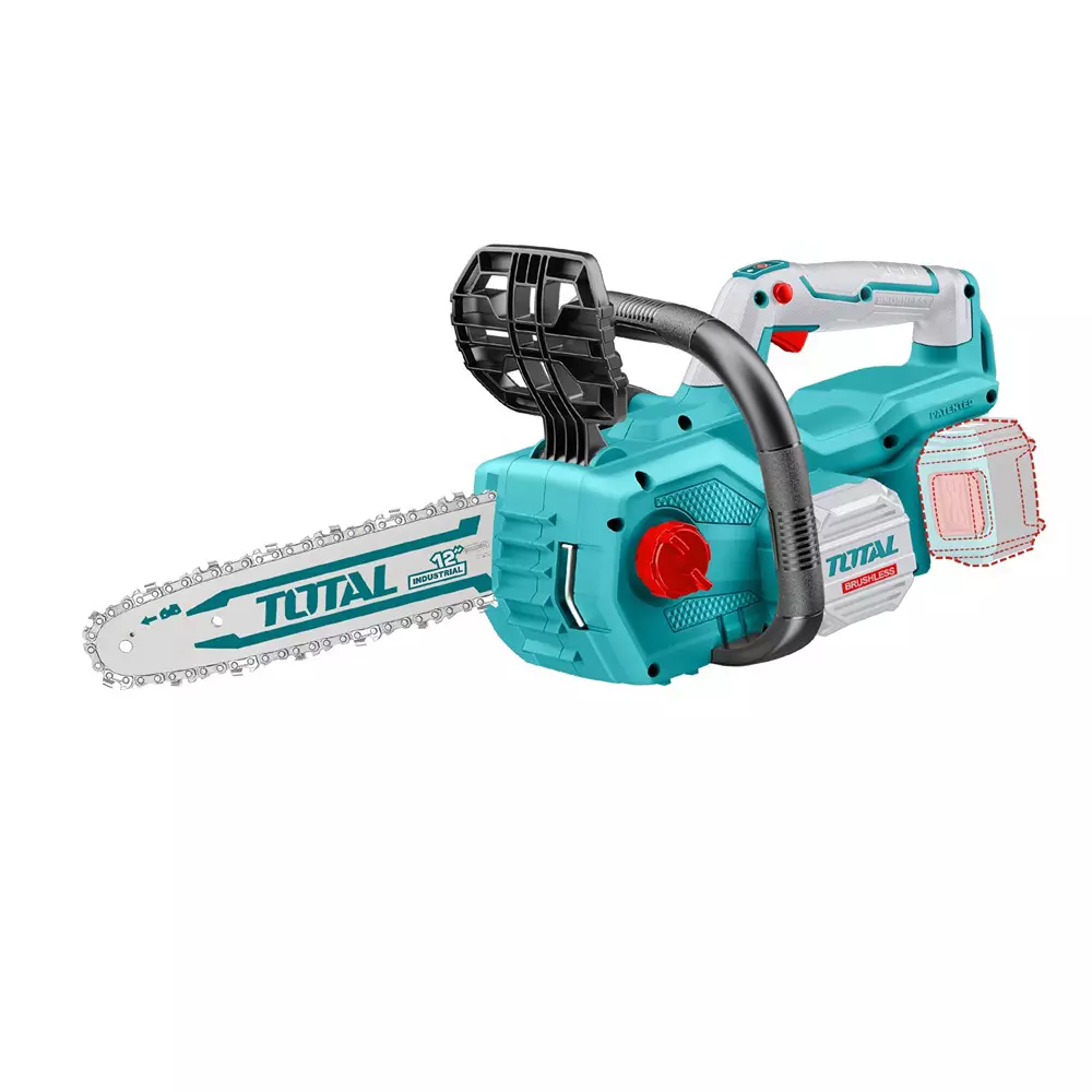 Total 20 V Lithium- Ion Chain Saw without Battery & Charger Brushless 30 cm (12 inch) Bar Length, TGSLI20128