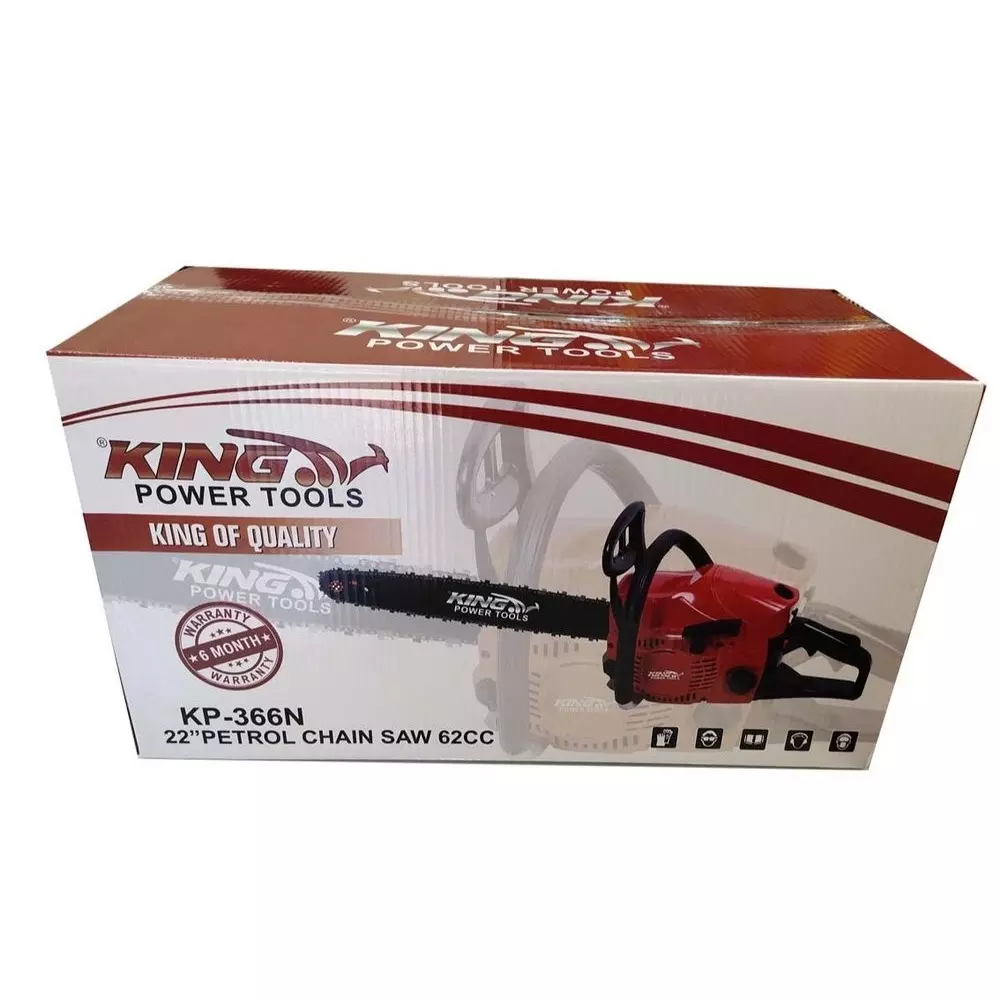 king-27-kw-chainsaw-62-cc-displacement-2-stroke-petrol-engine-and-22-inch-5588-mm-bar-length-kp-366n-with-guide-bar-cutting-chain-other-accessories