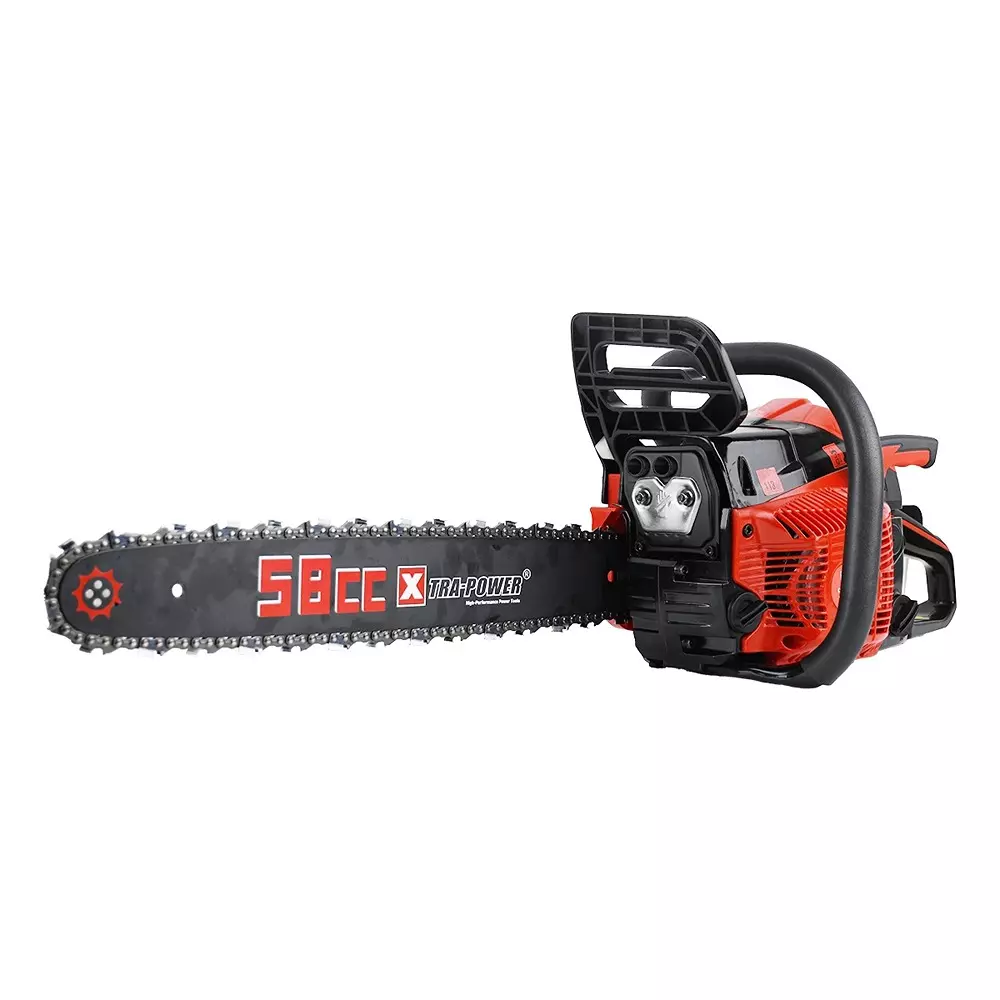 Xtra Power Gasoline Chain Saw with Guide Bar 2.6 kW 2 Stroke Air-Cooled Engine 58 CC 450 mm Bar Length, XPT-498