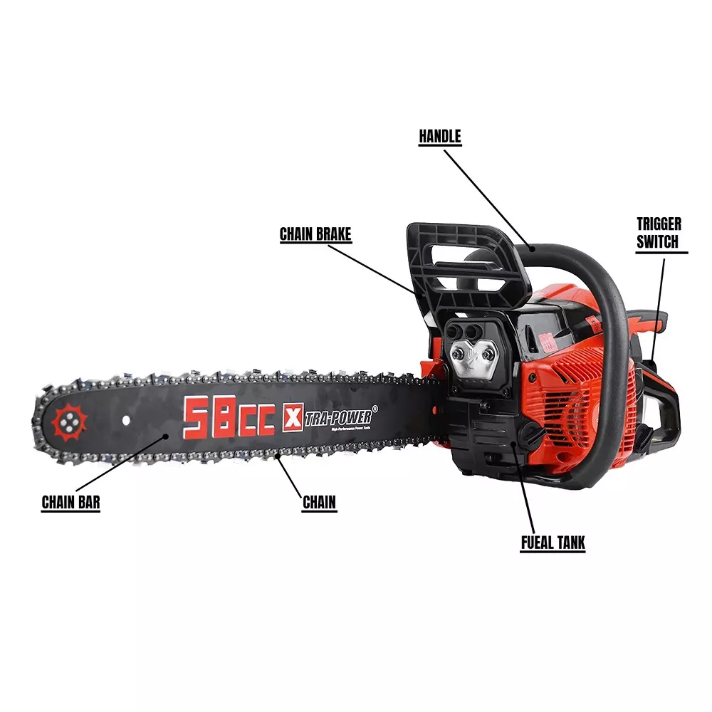xtra-power-gasoline-chain-saw-26-kw-2-stroke-air-cooled-engine-58-cc-450-mm-bar-length-xpt-498