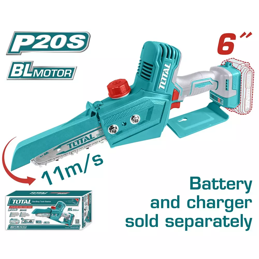 total-20-v-lithium-ion-mini-chain-saw-without-battery-charger-brushless-15-cm-6-inch-bar-length-tgsli2068