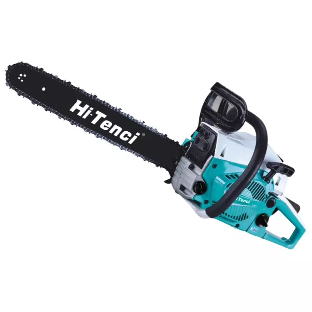 Hi-Tenci 58 CC Gasoline Chainsaw with 3/8 inch (9.52 mm) Chain Pitch and 18 inch (457.2 mm) Guide Bar, HP - 58CC (With Guide Bar & Chain)