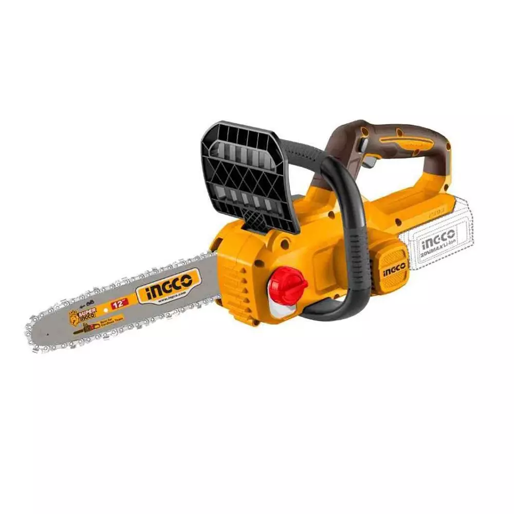 Ingco Cordless Chain Saw 12 inch (30 cm) Bar Length 10 m/s Chain Speed 4.0 Ah Battery Capacity, CGSLI201262 (with Battery)