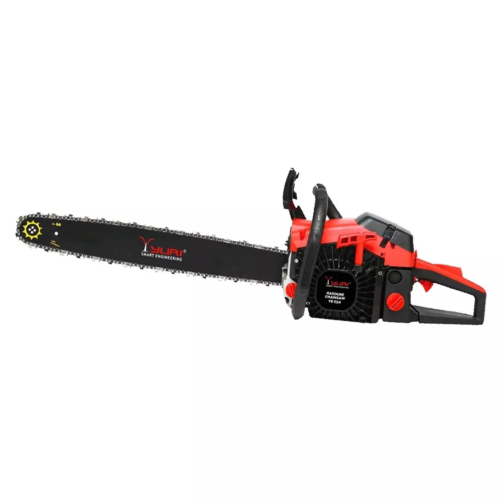 YURI Gasoline Chainsaw 2600 W 62 CC 550 ml Tank Capacity 450 mm (18 inch) Maximum Cutting Dia, YR-GCS1124 (Without Guide Bar & Chain)