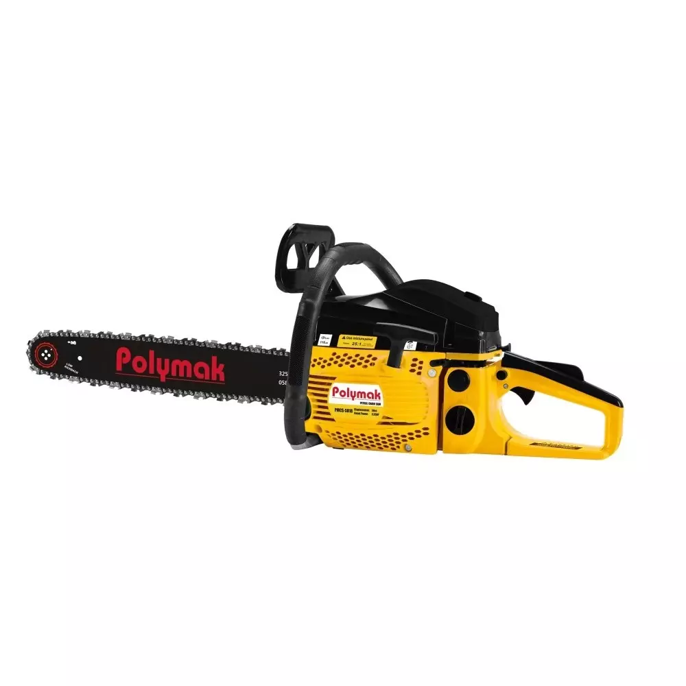Polymak Petrol Chainsaw 58cc Displacement 22 Inch (550 mm) Guide Bar Length for Wood Cutting, Tree Trimming & Firewood, PMCS-5822