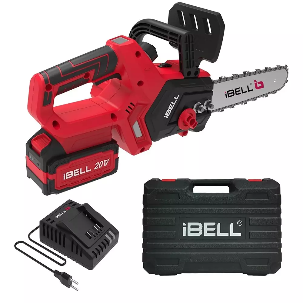 IBELL One Power Series Cordless Chain Saw Brushless 300 mm (12 inch) Guide Bar Length with 4.0 Ah Battery & Charger, IBL BS20-12