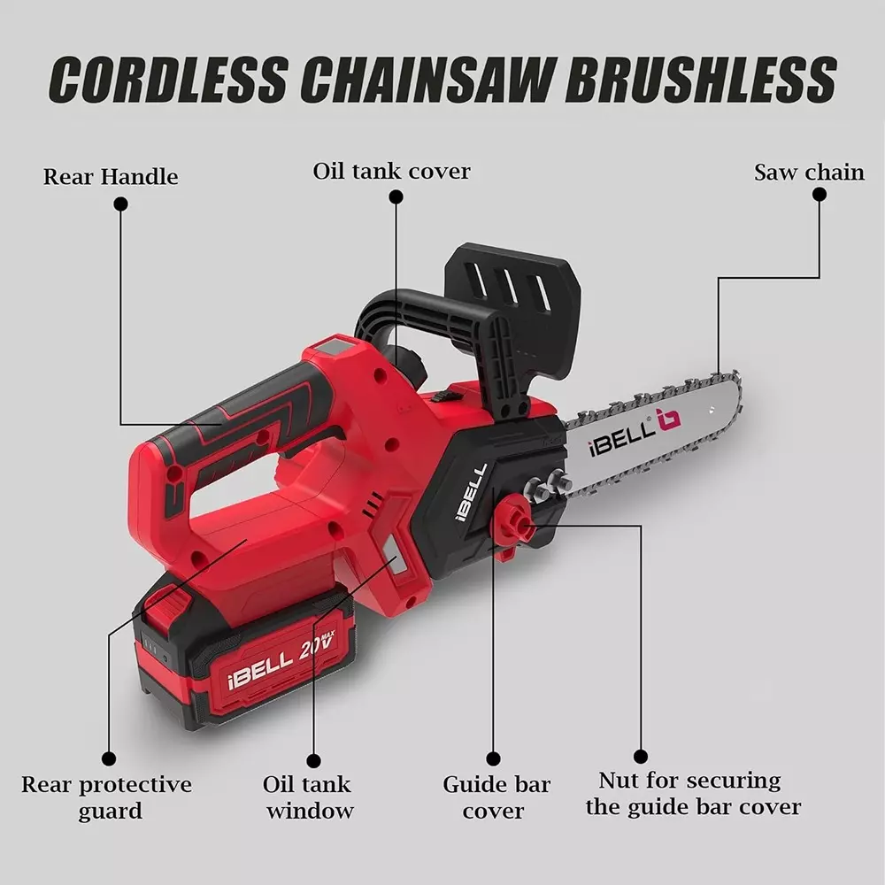 ibell-one-power-series-cordless-chain-saw-brushless-300-mm-12-inch-guide-bar-length-with-40-ah-battery-charger-ibl-bs20-12