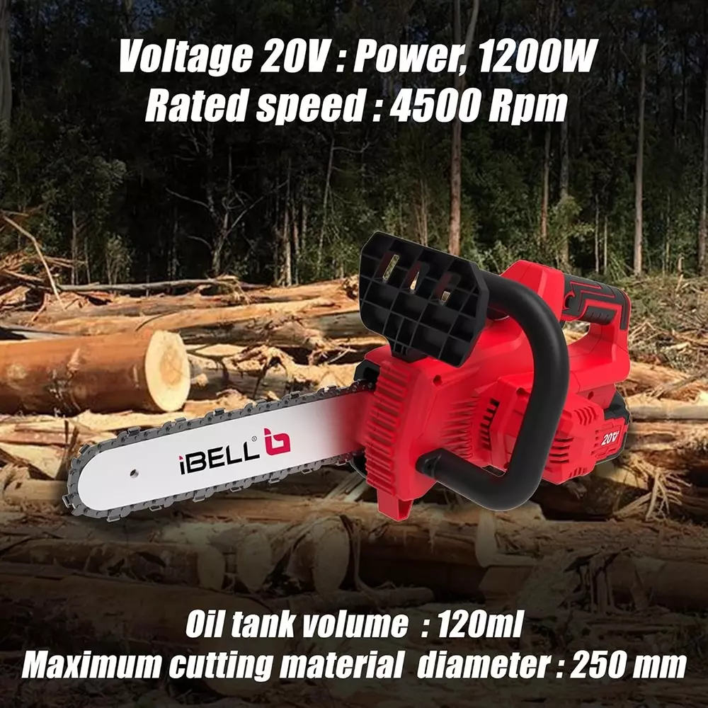 ibell-one-power-series-cordless-chain-saw-brushless-300-mm-12-inch-guide-bar-length-with-40-ah-battery-charger-ibl-bs20-12