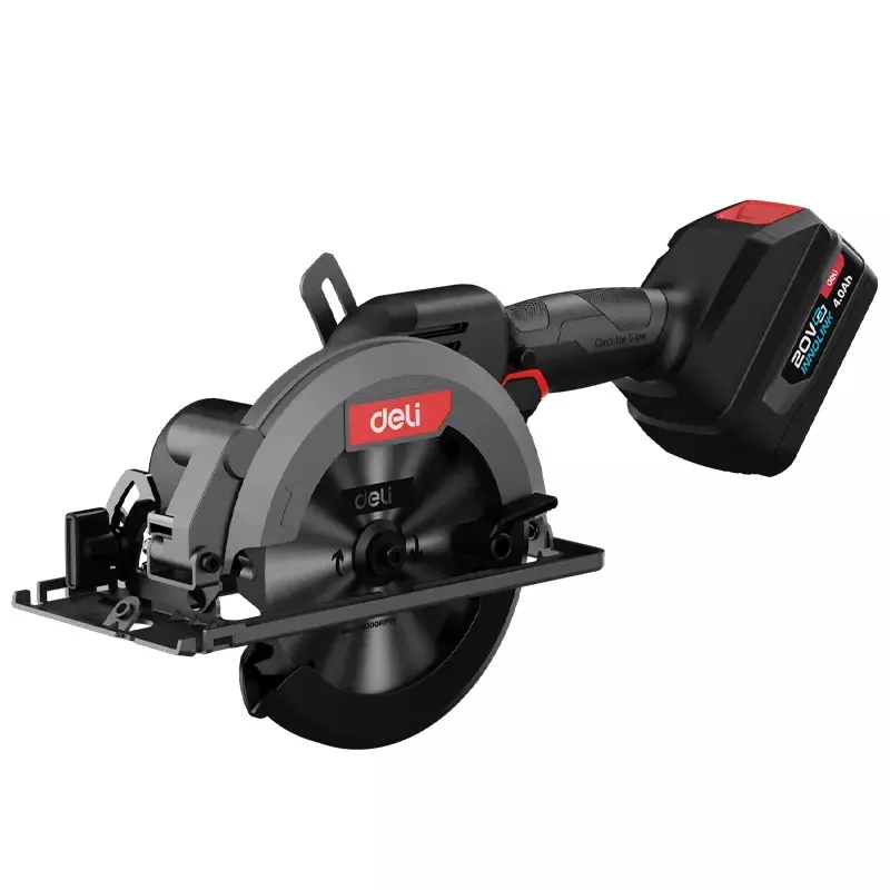 DELI Brushless Motor Circular Saw with Blade and Charger 6900 RPM, 4.0 Ah*2 Battery, EDE-YJ20-1D4