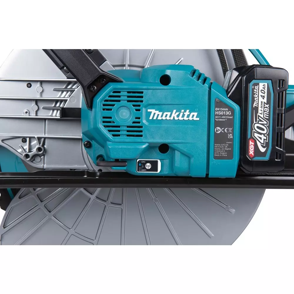 Makita Cordless Circular Saw 40 V Max Li-ion XGT Soft Start 2100 RPM and 415 mm Blade Diameter, HS013GT101 (With Battery & Charger)