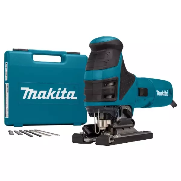 Makita Jig Saw 720 W Power Barrel Handle and 3 Orbital Settings Plus Straight With Blade & Accessories, 4351CT