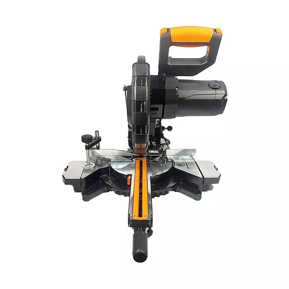 Voltz Miter Saw with Dual Bevel Sliding, 255 mm 80T TCT Blade, 4500 RPM and 2400 W, VZ-MS255 (With Cutting Blade)