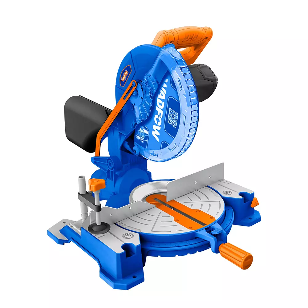 WADFOW Mitre Saw 1800 W Power 255 x 25.4 mm Blade Size 5300 RPM No Load Speed, WXD151800