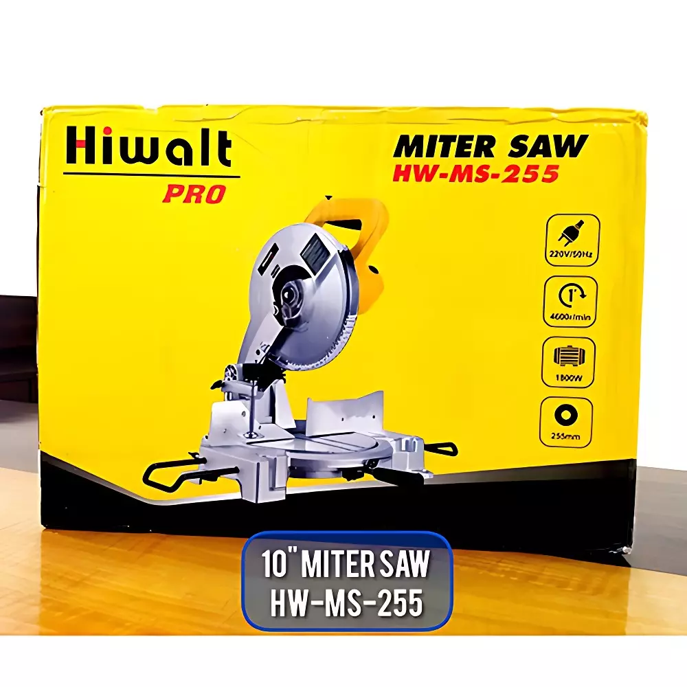 Hiwalt Miter Saw 1500 W, 4600 RPM and 255 mm Blade Size, HW-MS-255 (Without Blade)