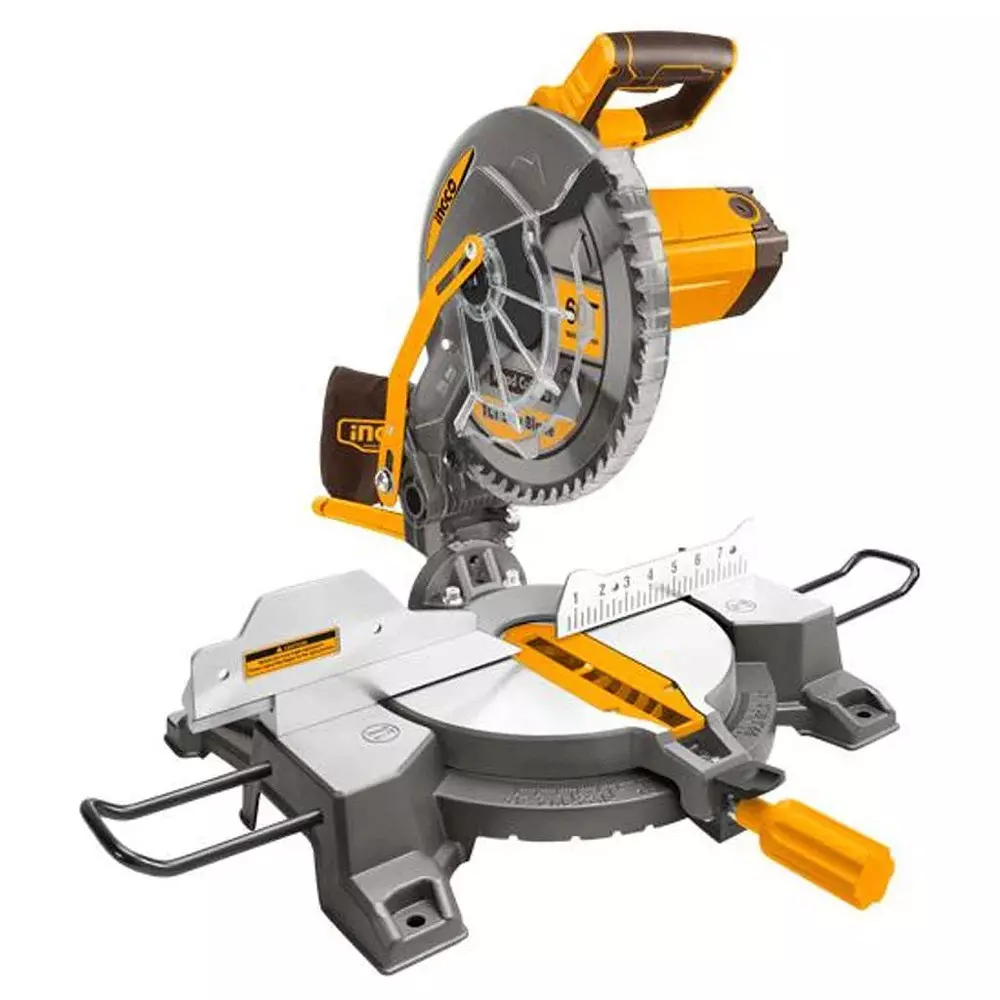 Ingco Mitre Saw 1800 W, 5500 RPM No Load Speed and 10 inch (255 mm) Disc Diameter With Accessories, BMS18007